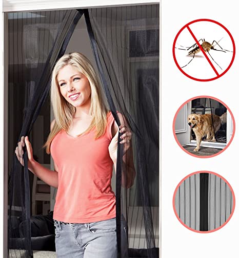 OMorc Magnetic Screen Door,Keep Bugs Out Let Fresh Air in ,34 x 82 Inches Heavy Duty Mesh Curtain Which Could Close Automatically，Keep Bugs and Mosquitoes Out Let Fresh Air in for Home Garden Bedroom Yoga Spa Room
