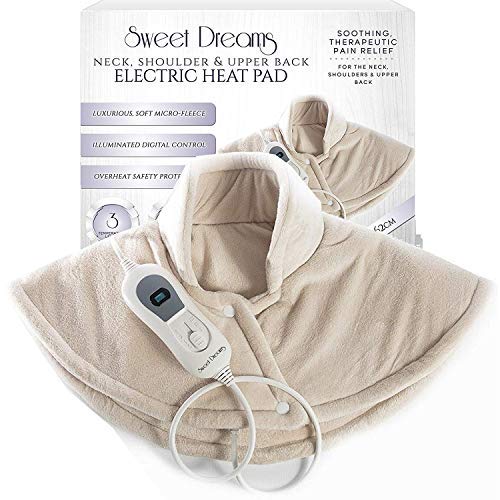 Sweet Dreams Electric Shoulder Heat Pad - Therapeutic, Soothing Adjustable Heating Wrap for Arthritis & Pain Relief (60 x 62cm, Beige)