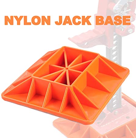 Nylon Trail Jack Base Farmer Lift Jack Base - Increase Recovery Safety in Sand Mud Swamp Wetlands - WLL 8,000 Lbs (Orange, Universal)