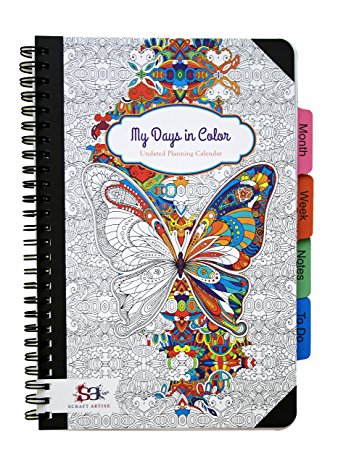 Adult Coloring Undated Planner Calendar - 6 by 9 Inch 100 Pages by Scraft Artise