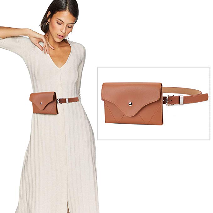 JASGOOD Womens Leather Belt Fanny Pack With Removable Belt Tassel Waist Pouch Fashion Belt Bags