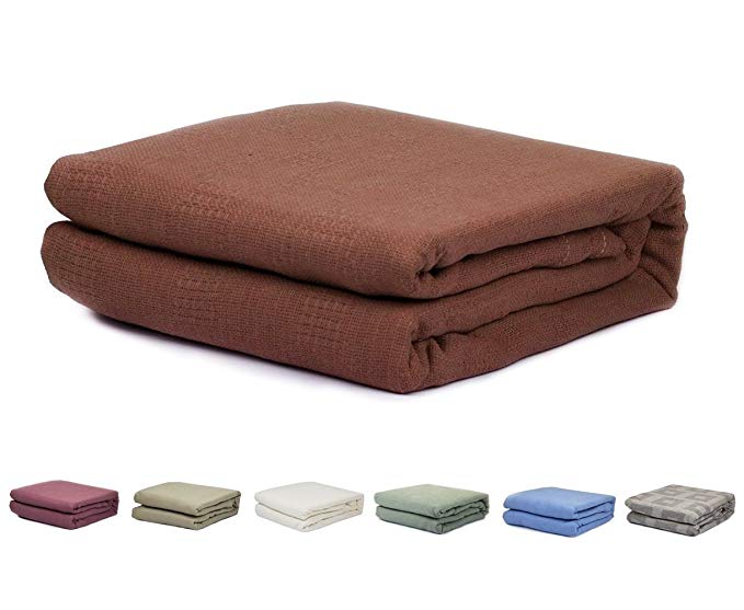 Homelux 100% Cotton Thermal Hospital/Home Twin Size Blanket - Cinnamon Color