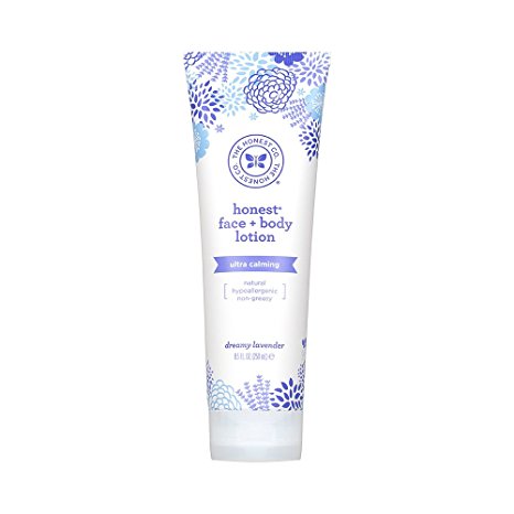 Honest Calming Lavender Hypoallergenic Face And Body Lotion With Naturally Derived Botanicals, Dreamy Lavender, 8.5 Fluid Ounce