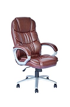 High Back Executive Leather Ergonomic Office Desk Computer Chair O10 Brown