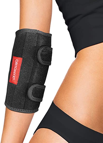 ORTONYX Elbow Support Brace Immobilizer Splint for Man and Women Tennis and Gorfers Elbow, Tendonitis, Bursitis, Unlar Nerve Entrapment, Cubital Tunnel Syndrome, Arthritis Pain S/M Black