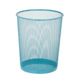 Honey-Can-Do Steel Mesh Powder Coated Waste Basket 1165 by 14-Inch Tall Blue