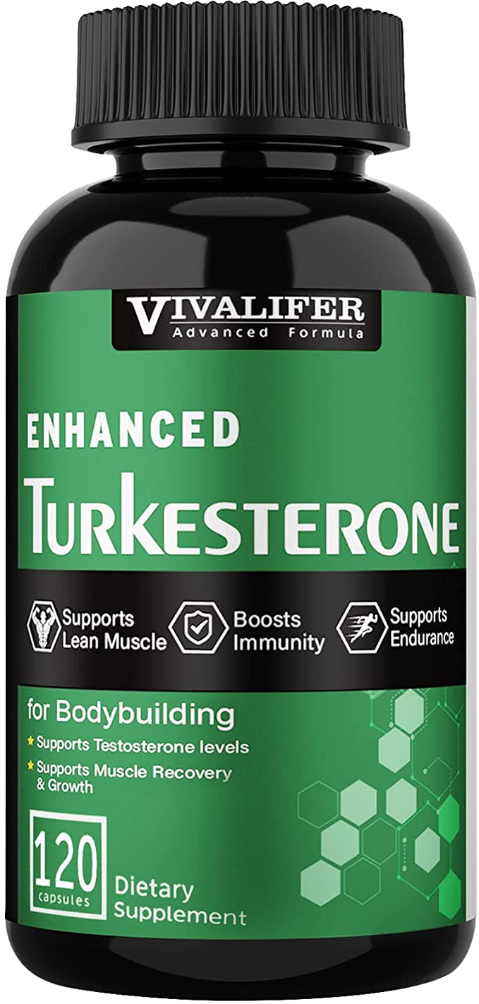 Turkesterone Supplement, 500mg Testosterone Booster for Men, Muscle Building and Mood Boost, Male Strength Enhancer and Immune Booster - 120 Vegan Capsules