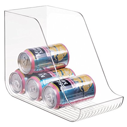 mDesign Soda Can Storage Organizer for Refrigerator, Kitchen Pantry, Cabinet - Clear