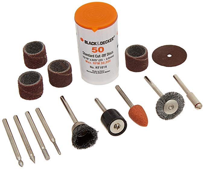 BLACK DECKER RT1022 Rotary Tool Accessory Kit, 63-Piece