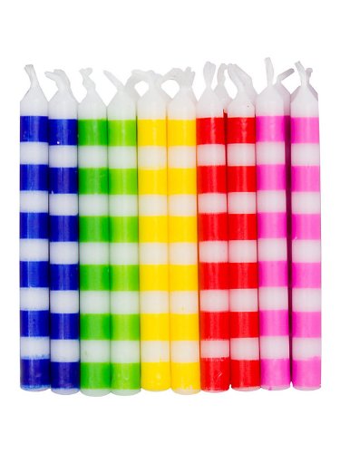 Creative Converting BB102836 Striped Birthday Candles, Multicolor. - 20-Pack