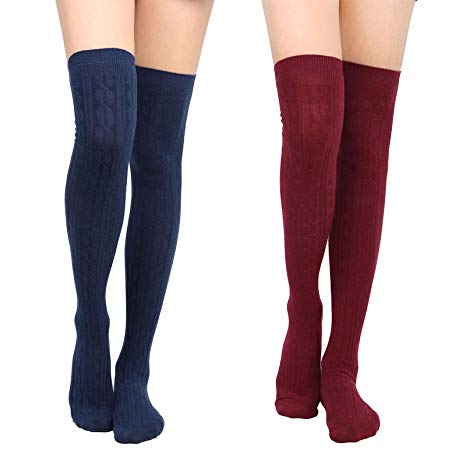 Simplicity Women's Soft Warm Knit Thigh-High Knee High Winter Socks - 1-3 Packs