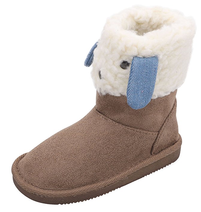 Arctic Paw Furry Friends Sherpa Lined Faux Suede Winter Boots - Puppy