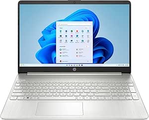 HP 15.6" HD Touch-Screen Laptop, Intel Core i3-1215U, 8GB RAM, 128GB SSD, HDMI, Bluetooth, Wi-Fi, Windows 11 Home in S Mode, Natural Silver, 15-dy5113dx