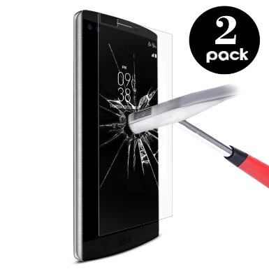 LG V10 Screen Protector 2Pack3MM  25D HD Premium Tempered Glass SPARIN Easy  Re-Installation Bubble Free Touch Sensitive Smartphone Protector for LG V10 57 inchLifetime Warranty