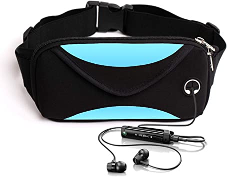 Running Fanny Pack, Small Waist Pack, Slim Waist Bag with Phone Holder for Men and Women, Suitable for Walking Hiking Workout Traveling Cycling, Fit for All Cell Phones, Black&Blue