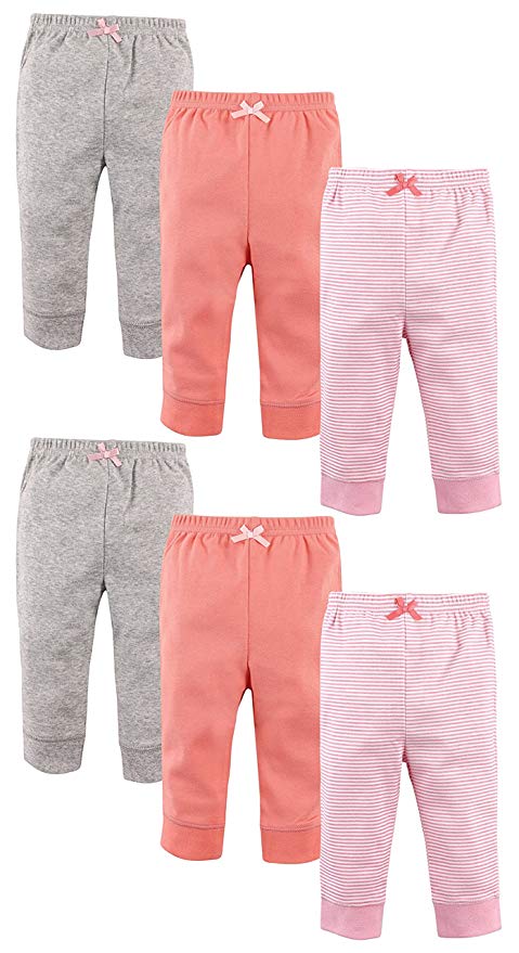 Luvable Friends Baby Boys and Girls 6 Pack Tapered Ankle Pants