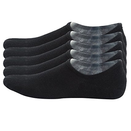 BonClare No Show Cotton Socks for Men, Low Cut Non-Slip Socks(black)
