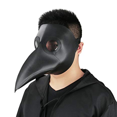 Plague Doctor Mask Birds Long Nose Beak Faux Leather Steampunk Halloween Costume Props
