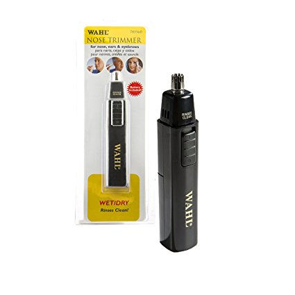 Wahl Professional Nose Trimmer #5560-700 – Great for Barbers and Stylists – Stainless Steel Blade Works Wet or Dry – Battery Operated – Accessories Included