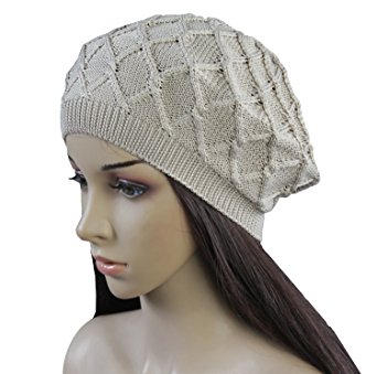 Womens Fashion Warmer Knit Beret Hats Solid Color Beanie Hats