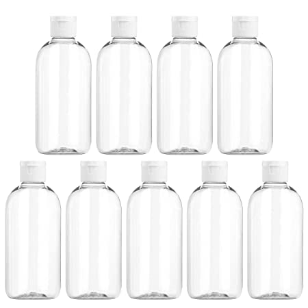 Plastic Squeeze Bottles With Flip Cap 16oz/500ml，Woaiwo-q Clear Empty Leak Proof Silicone Containers (9 pack)