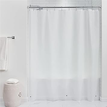 Gorilla Grip PEVA Waterproof Shower Curtain Liner, Strong Weighted Magnets, Rust Resistant Grommets, Heavy Duty Thick Liners, Easy Hang, Fits Standard Bathroom Showers and Bath Tubs, 78x72, White