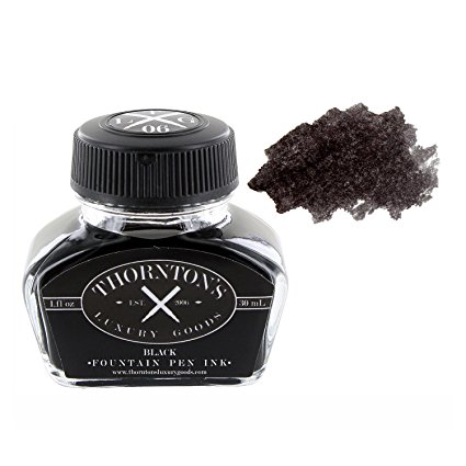 Thornton's Luxury Goods Fountain Pen Ink Bottle, 30ml - Black