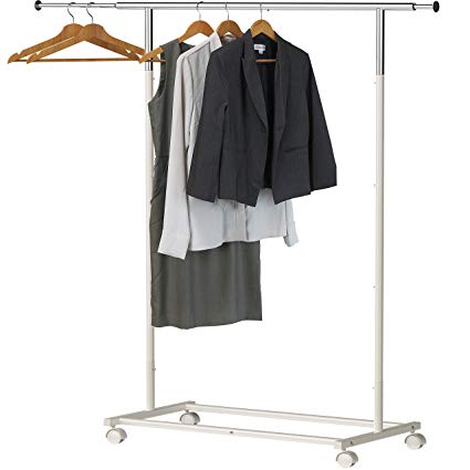 Simple Houseware Standard Rod Garment Rack, White