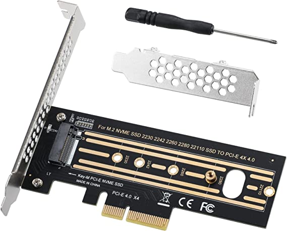 MZHOU M.2 NVME SSD to PCIe 4.0 X4 Adapter, Supports Key-M NGFF PCI-E 3.0, 2.0 or 1.0 Controller Expansion Card (2230 2242 2260 2280 22110 M.2 SSD)