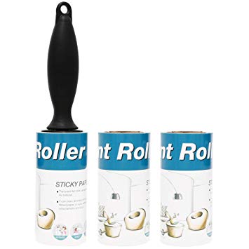 Lint Roller Set, 3 Refills 180 Total Sheets, Pet Hair Dust Cleaner Remover for Furniture Clothes Bed Car Seat with Durable Handle