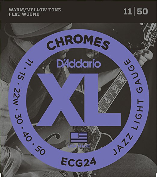 D'Addario Guitar Strings Set, Chromes, Jazz Light