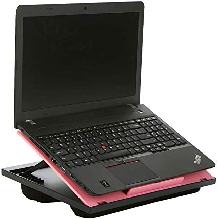 Mind Reader LTADJUST-PNK 8 Position Top Desk with Cushions, Monitor, Laptop Lap Holder, 11.12 D x 14. 75 W x 3 H, Pink Adjustable