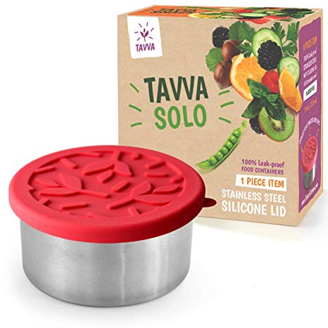 TAVVA Stainless Steel Food Container 7oz - Premium Stainless Steel Container with Food-grade Silicone Lid - Leakproof, Easy to Open – Also Suitable as Toddler Lunch Box and Kids Lunch box
