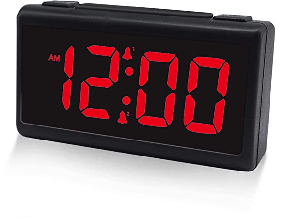 Digital Alarm Clock for Bedroom with Dual Alarm, 12/24 Hour, USB Charging Port, Dimmer, Snooze and Large Numbers