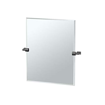 Gatco 4719MXSM Bleu Small Rectangle Mirror, 24-inch, Matte Black