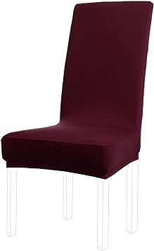 uxcell Dining Chair Cover,Stretch Bar Stool Slipcover Kitchen Chair Protector Spandex Chair Seat Cover for Home Decorative/Dining Room/Party/Wedding Burgundy Medium