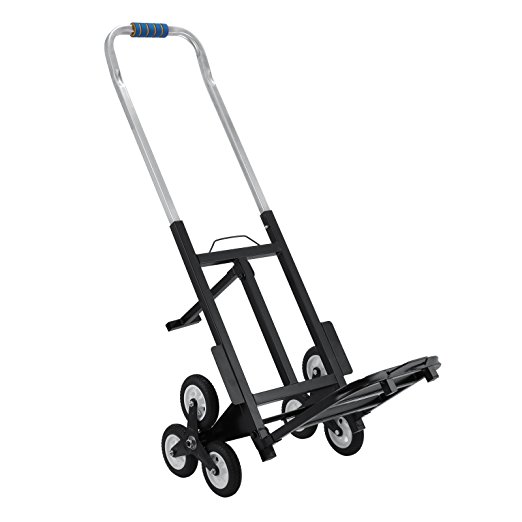 Happybuy Stair Climbing Cart 420 lb Capacity All Terrain Stair Climbing Hand Truck with Backup Wheels Portable Folding Hand Truck Heavy Duty for Transporting Carrying