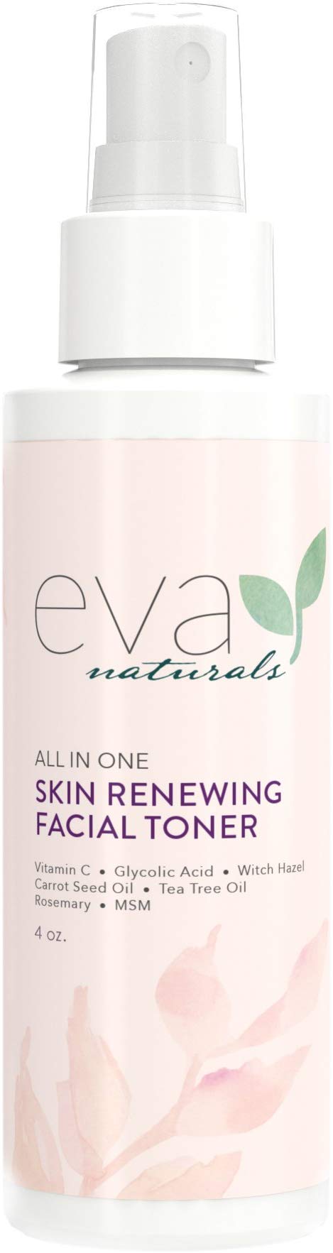 Eva Naturals All-In-One Skin Renewing Facial Toner (4 ounce) - Face Moisturizer and Natural Skin Cleanser Brightens, Restores and Helps Fight Acne - with Vitamin C, Lavender and Bee Propolis