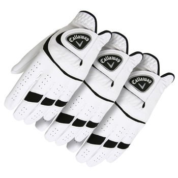 Callaway Premium Micro-Fiber Synthetic Leather Golf Gloves Gives Exceptional Grip and Resists Moisture, Medium/Large, 3 Piece