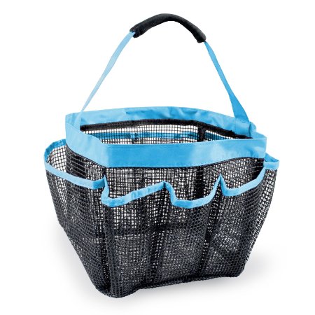 DII Mesh Caddie Perfect for College Dorm, Pools, Gyms, Beaches, Locker Rooms, Bathrooms, Shower, Portable Collapsible Shower Caddie, Blue