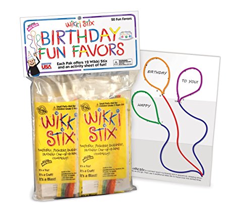 Wikki Stix Birthday Fun Favors, Pack of 20 Molding & Sculpting Sticks