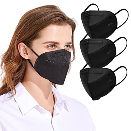 KN95 Face Mask 50 Pack 5-Ply Breathable Filter Efficiency≥95% Protective Dust Disposable Masks Black
