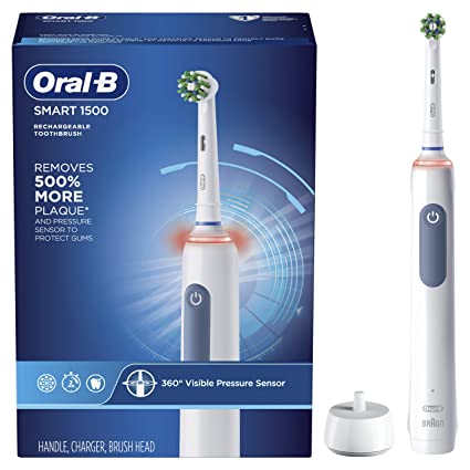 Oral-B Smart 1500 Electric Power Rechargeable Battery Toothbrush, Blue