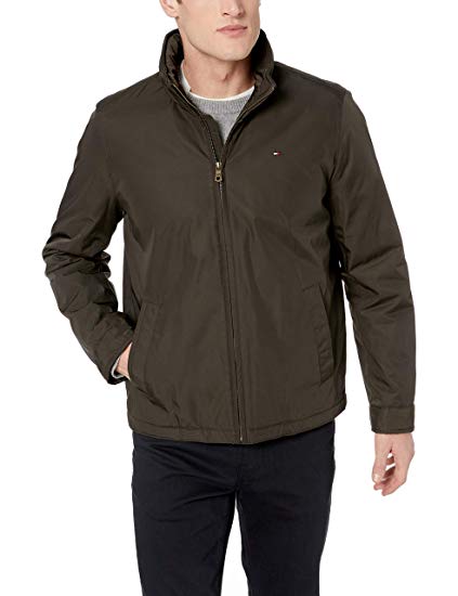 Tommy Hilfiger Men's Poly-Twill Stand-Collar Zip-Front Jacket