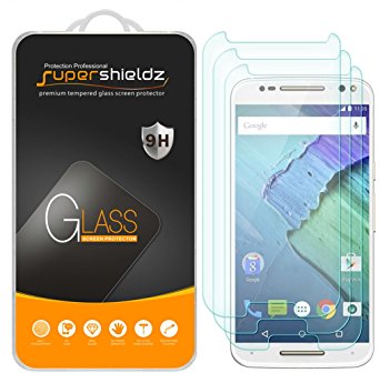 [3-Pack] Supershieldz for Motorola "Moto X Pure Edition" / X Style Tempered Glass Screen Protector, Anti-Scratch, Anti-Fingerprint, Bubble Free, Lifetime Replacement Warranty