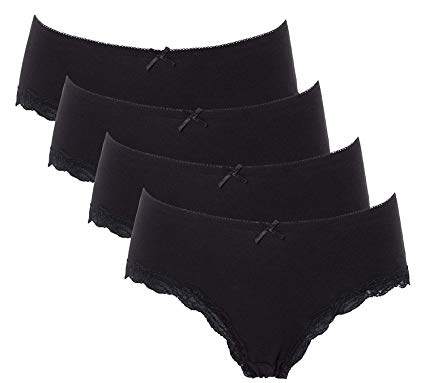 ATTRACO Women's Underwear Cotton Panties Brief Hipster Solid 4 Packs Colors