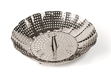 BaHoki Essentials Stainless Steel Vegetable Steamer Diameter 5,3" to 9,3" Fits Most Pots The Perfect Steamer Insert & Steamer Basket for Nutritious Living