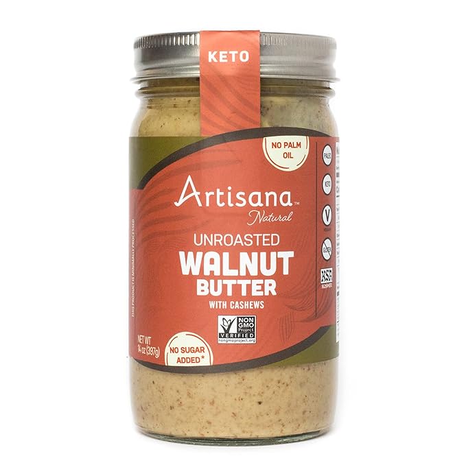 Natural Walnut Butter with Cashews by Artisana (14oz Jar)