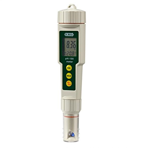 DrMeter PH100 001 Resolution High Accuracy Pocket Size pH Meter with ATC 0-14pH Measurement Range White