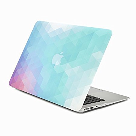 Unik Case Gradient Ombre Triangular Galore Digital Graphic Ultra Slim Light Weight Matte Rubberized Hard Case Cover for Macbook Air 13" 13-Inch Model: A1369 and A1466